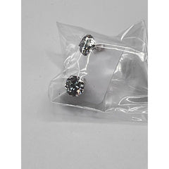 Round Cut CZ Solitaire Earrings Antitarnish 925 Sterling