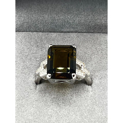 .925 Sterling Silver Quartz and Cubic Zirconia Ring Size 7