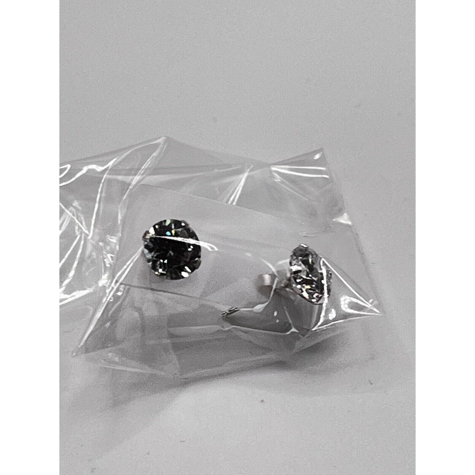 Round Cut CZ Solitaire Earrings Antitarnish 925 Sterling