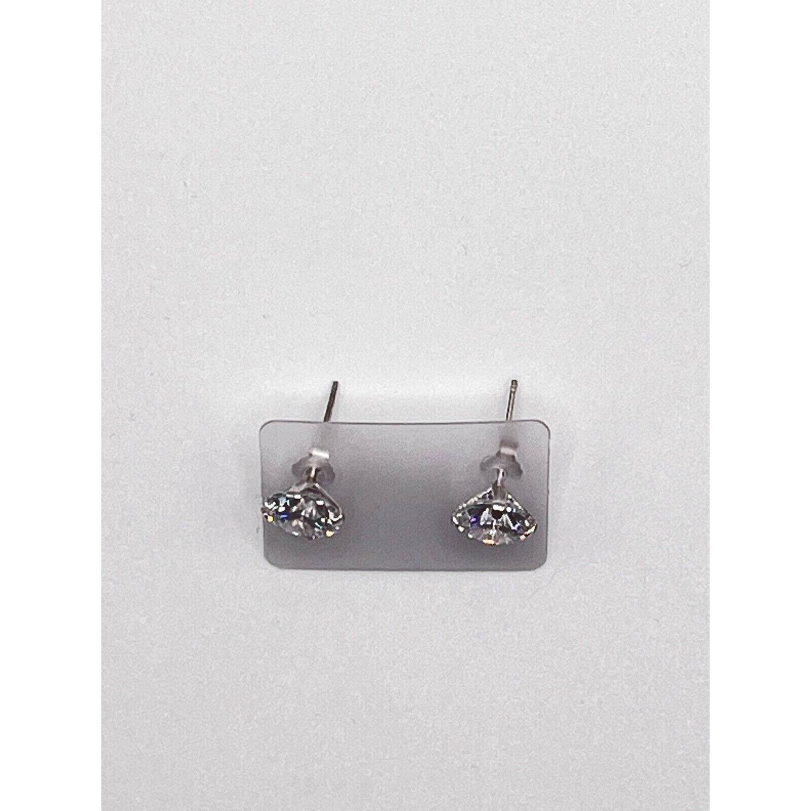 Round Cut CZ Solitaire Earrings Antitarnish 925 Sterling