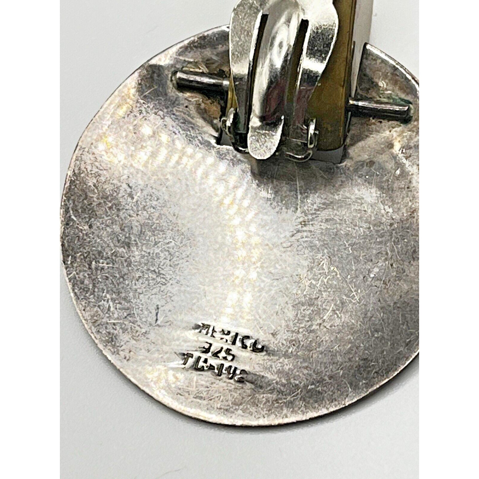 Mexican Silver Earrings TC-142 Large Clip-on 29g