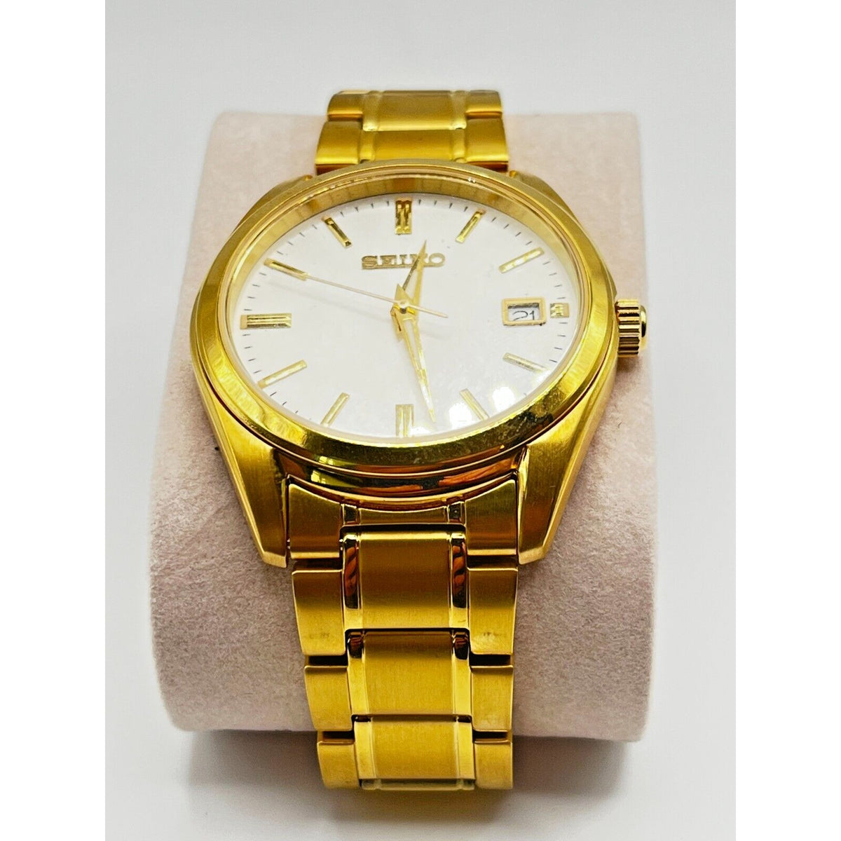 Seiko 6N52-00A0 SUR307 Gold Quartz Watch Authentic New W LUMINOX Gift Box