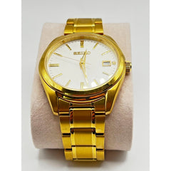 Seiko 6N52-00A0 SUR307 Gold Quartz Watch Authentic New W LUMINOX Gift Box