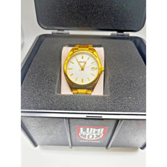 Seiko 6N52-00A0 SUR307 Gold Quartz Watch Authentic New W LUMINOX Gift Box