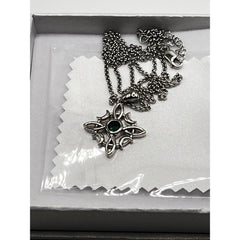 .925 Star of David With Emerald Stone 20" Necklace