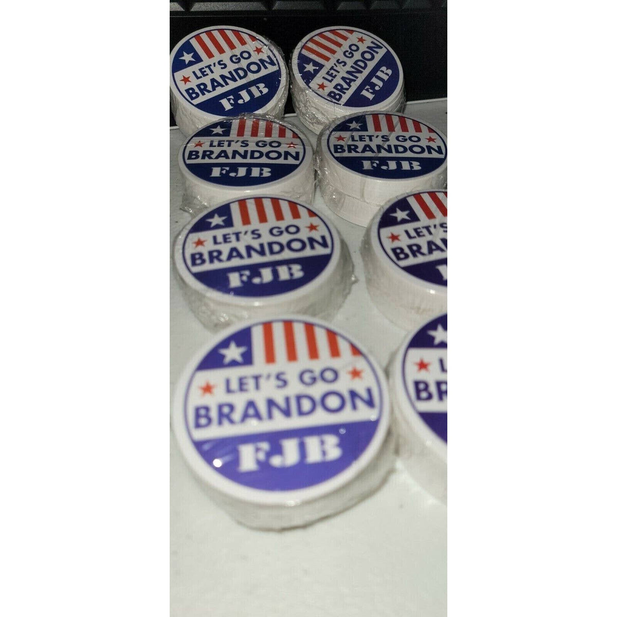 100 Lets Go Brandon FJB Sticker Decal Rolls 2 inch Made in the USA MAGA Stickers