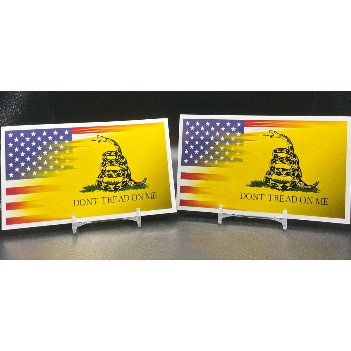 Dont Tread On Me Gadsden USA Flag Vinyl Decal Sticker 5"X 3" - 2 Pack Free Ship