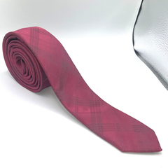 Calvin Klein Men's Silk Blend Tie ~ Red~ Subtle Stripe ~ Extreme Slim $69.50