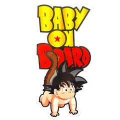 Goku Dragonball Z Baby on Board Sticker Dragonball Bumper Sticker Decal Large